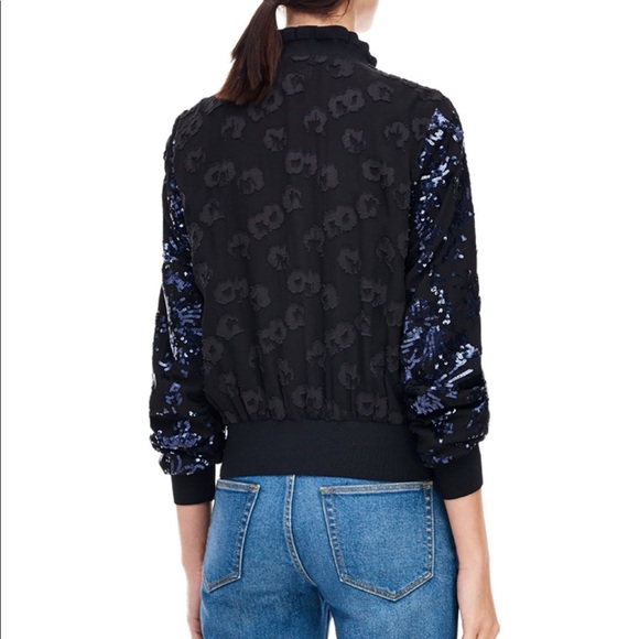 Rebecca Taylor Sequined Silk Bomber Jacket - Picture 6 of 6